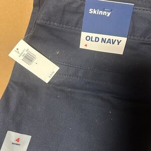 Skinny navy blue khaki pants